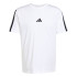 T-shirt adidas Homme 3 bandes simple blanc/noir