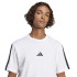 T-shirt adidas Homme 3 bandes simple blanc/noir