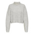 Sweat Femme Only Onlmelanie L/S Rollneck Light Grey Melange