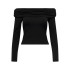 T-shirt Femme Only Onllive Love L/S Off Shoulder Cs Black