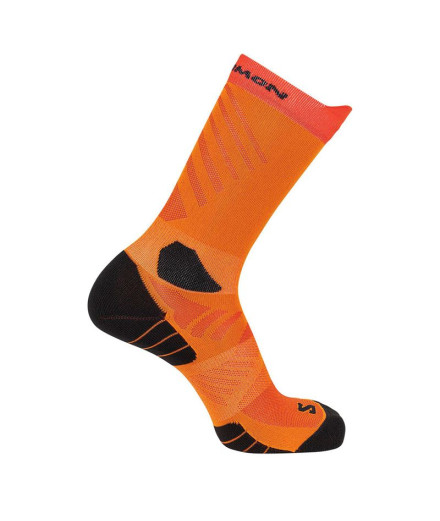 Chaussettes Trail Salomon de Aero Crew Rouge Orange/Turmeric