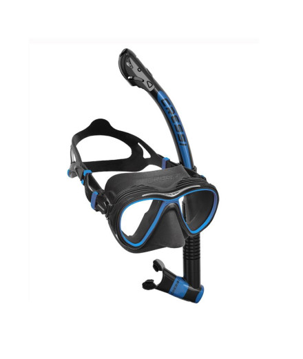Kit masque Quantum + Tube Itaca Ultra Dry Cressi Dark/Bleu