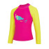 T-shirt Natation Haut Fille de Zoggs Long Sleeve Zip Sun Yellow/Pink