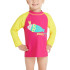 T-shirt Natation Haut Fille de Zoggs Long Sleeve Zip Sun Yellow/Pink