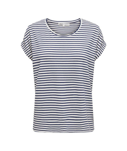 T-shirt Only Onlmoster Stripe S/S O-Neck Cloud Dancer Femme