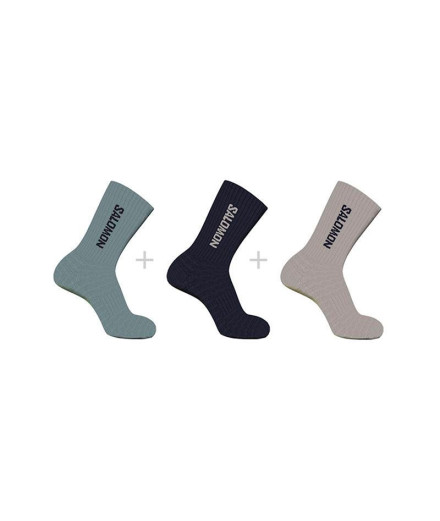 Chaussettes Trail SalomonPack de Everyday Crew 3- Silver...