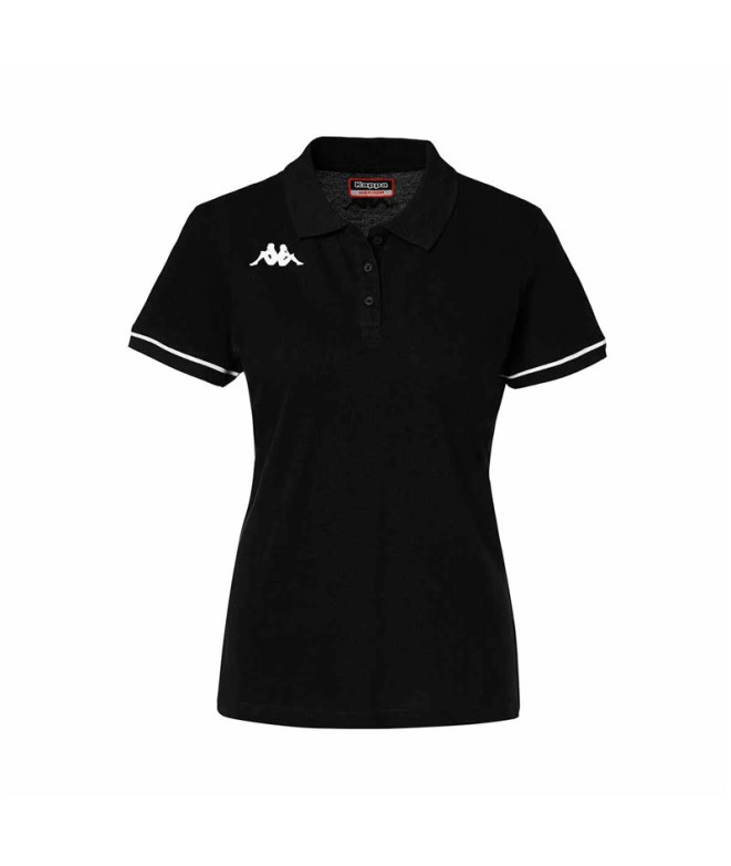 Polo Kappa Femme Barla Noir/Blanc