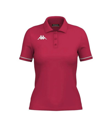 Polo Kappa Femme Barla Fuchsia/Blanc