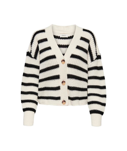 Sweat Only Onlcarolnice Cardigan à rayures Pumice Stone...