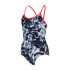 Maillot de bain Natation Fille by Zoggs Marble Sprintback Black Front Lined