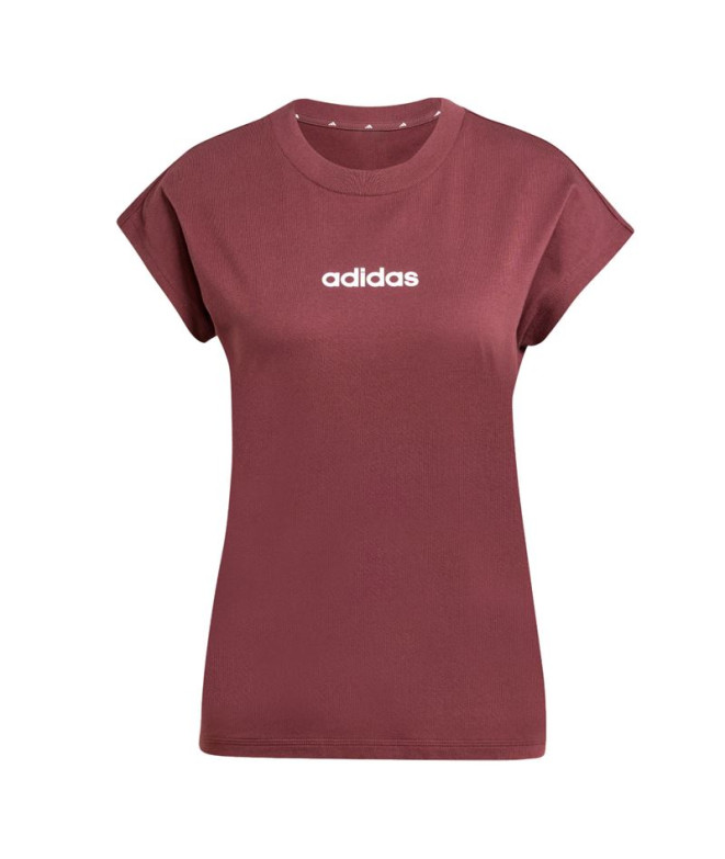 T-shirt adidas Femme Lin Sj Rubaur/Blanc
