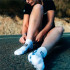 Chaussettes Running de Compressport Pro Racing v4.0 Run Low Blanc/Noir