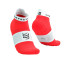 Chaussettes Running de Compressport Pro Racing V4.0 Run Low Fluo Red/White