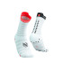 Chaussettes Running de Compressport Pro Racing V4.0 Ultralight Run High White/Flu