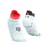 Chaussettes Running de Compressport Pro Racing V4.0 Ultralight Low White/Fluo Red