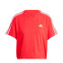 T-shirt adidas Haut Femme Essentials 3 Stripes Single Jersey Cropped Red