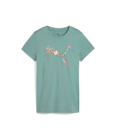 T-shirt Puma Graphics Floral Cat Femme Verte
