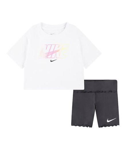 Ensemble Nike Nkg Swoosh Motion Bike Short Enfant Gris Blanc