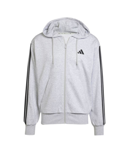 Sweat adidas 3 Bandes French Terry Fz Hd Homme Gris/Noir