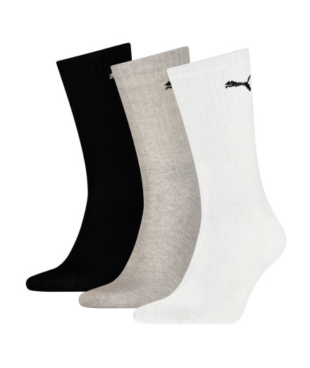 Chaussettes Puma Crew 3P Blanc-Noir-Gris
