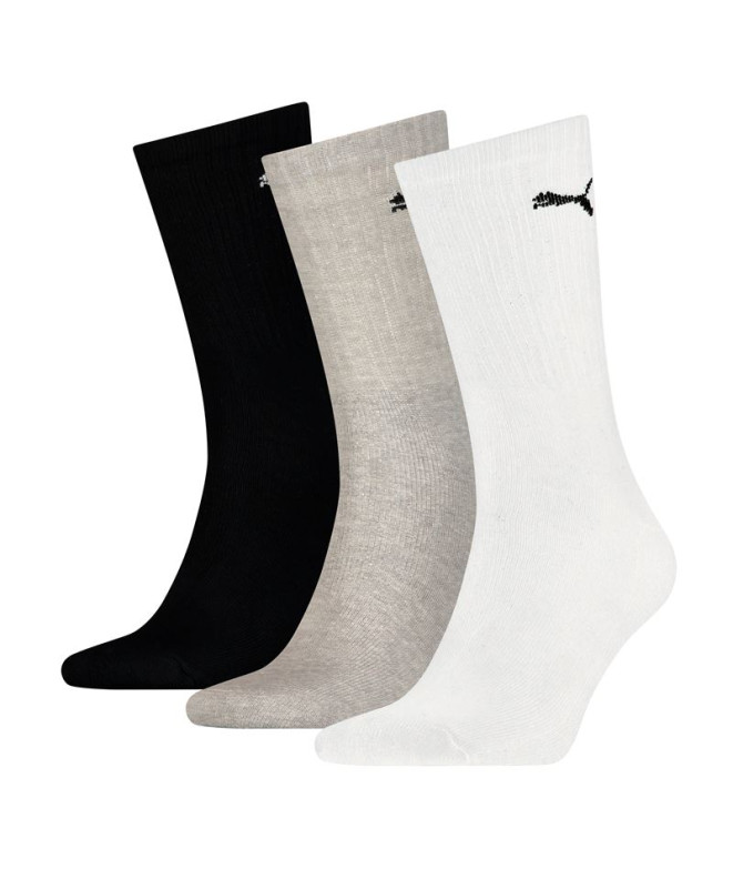 Chaussettes Puma Crew 3P Blanc-Noir-Gris