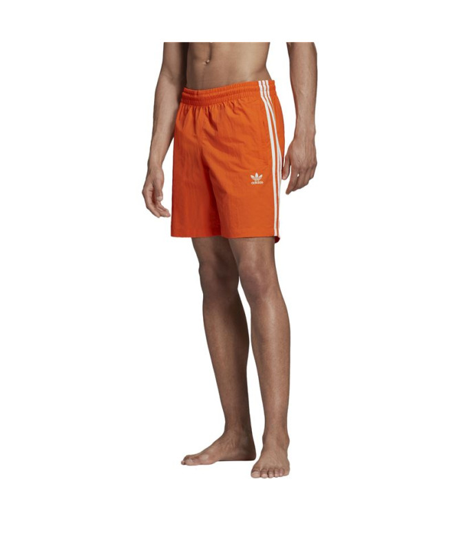 Maillot de bain adidas 3 bandes orange Homme...